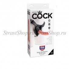 Страпон Strap-on Harness 6" Cock трусики с насадкой телесный